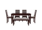 Willowbrook Contemporary Crafted Solid Wood Natural Finish Six Seater Family Dining Table Set - Image 6