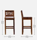 Zyler Contemporary Bar Table Set with Footrest Design in Matte Black - Image 4