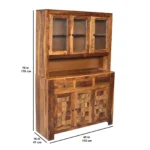 Cedarbrook Classic Natural Finish Wooden Crockery Storage Cabinet - Image 3