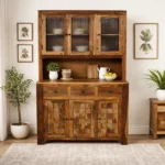 Cedarbrook Classic Natural Finish Wooden Crockery Storage Cabinet