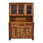 Cedarbrook Classic Natural Finish Wooden Crockery Storage Cabinet - Image 4