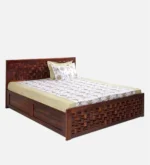 Cedarbrook Elegant Natural Wood Premium Spacious Storage Bedroom Bed - Image 7