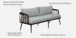 Silverfield Premium Modern Three Seater Sofa With Soft Upholstered Cushions And Armrests - Image 4