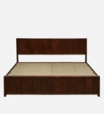 Elmwood Premium Classic Solid Wood Natural Finish Hydraulic Storage Bed - Image 4