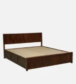 Elmwood Premium Classic Solid Wood Natural Finish Hydraulic Storage Bed - Image 6