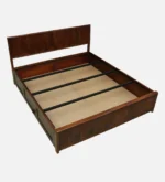 Elmwood Premium Classic Solid Wood Natural Finish Hydraulic Storage Bed - Image 7