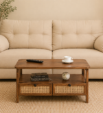 Hillside Contemporary Premium Solid Wood Coffee Table With Elegant Tabletop