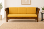 Kingsbridge Premium Traditional Three Seater Sofa With Handcrafted Wooden Armrests