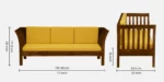 Kingsbridge Premium Traditional Three Seater Sofa With Handcrafted Wooden Armrests - Image 3