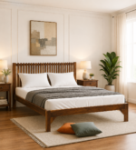 Oakridge Natural Finish Premium Handcrafted Wooden Bedroom Bed