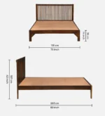 Oakridge Natural Finish Premium Handcrafted Wooden Bedroom Bed - Image 3
