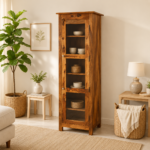 Oakshire Premium Handcrafted Solid Wood Crockery Display Cabinet