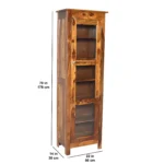 Oakshire Premium Handcrafted Solid Wood Crockery Display Cabinet - Image 3
