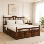 Oakshire Premium Heritage Inspired Natural Wood Contemporary Bedroom Bed