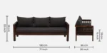 Royalfield Classic Premium Three Seater Sofa With Spacious Seating And Comfortable Backrest - Image 3