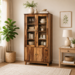 Timbercrest Traditional Handcrafted Natural Wood Crockery Cabinet