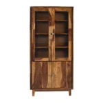 Timbercrest Traditional Handcrafted Natural Wood Crockery Cabinet - Image 4