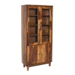 Timbercrest Traditional Handcrafted Natural Wood Crockery Cabinet - Image 5