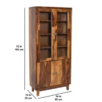 Timbercrest Traditional Handcrafted Natural Wood Crockery Cabinet - Image 3