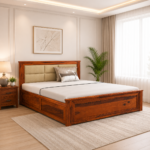 Timbercrest Traditional Handcrafted Solid Wood Hydraulic Storage Bed