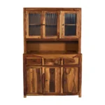 Willowcrest Heritage Crafted Natural Wood Crockery Storage Cabinet - Image 4