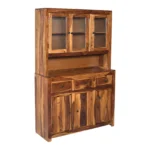 Willowcrest Heritage Crafted Natural Wood Crockery Storage Cabinet - Image 5