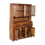 Willowcrest Heritage Crafted Natural Wood Crockery Storage Cabinet - Image 6