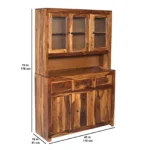 Willowcrest Heritage Crafted Natural Wood Crockery Storage Cabinet - Image 3
