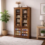Woodhaven Contemporary Premium Solid Wood Crockery Display Storage Cabinet