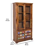 Woodhaven Contemporary Premium Solid Wood Crockery Display Storage Cabinet - Image 3